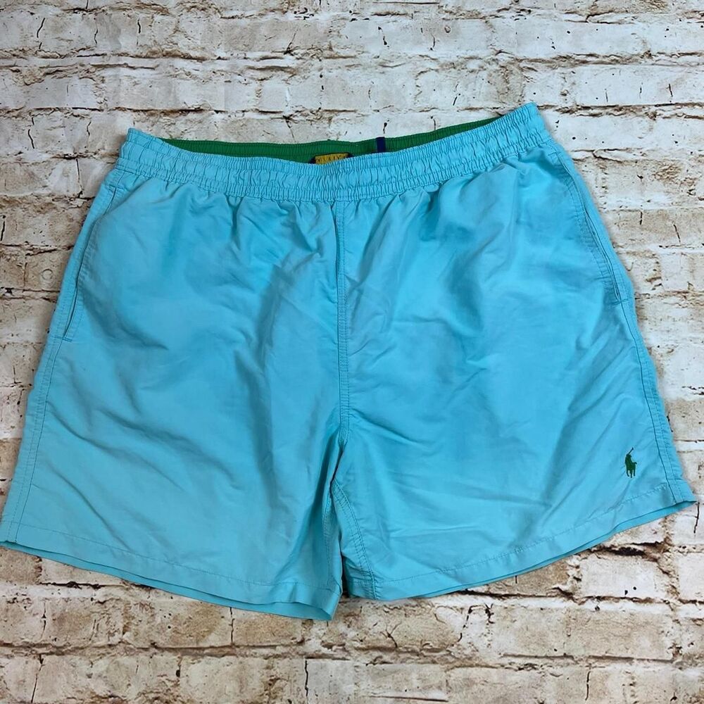Polo Ralph Lauren Men's Blue and Green Swim Trunks